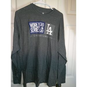 LA Dodgers‎ 2020 World Series Champions Long Sleeve T-Shirt MLB Official Gray XL